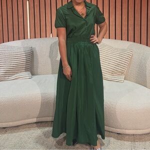 Two Piece Green Skirt Set